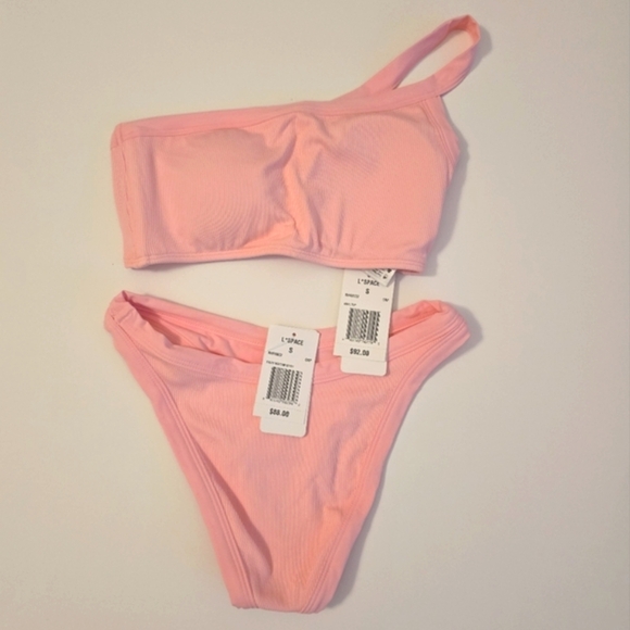 L*Space * Axel Foley Bikini Set Crystal Pink Rib - Picture 7 of 8